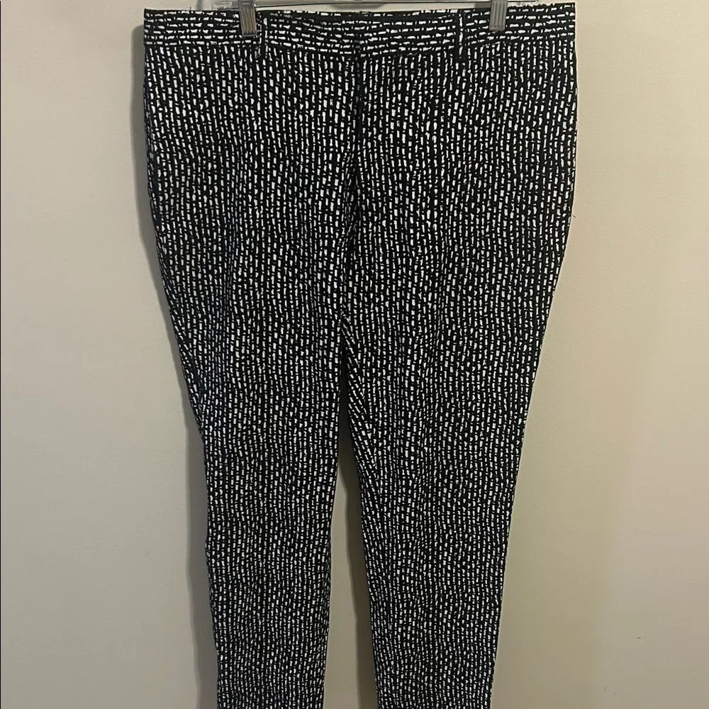 Topman Skinny Smart Trousers Black White Textured Print 34x32